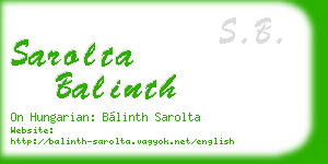sarolta balinth business card