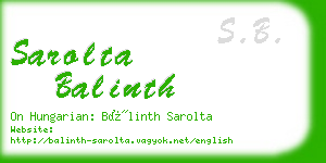 sarolta balinth business card